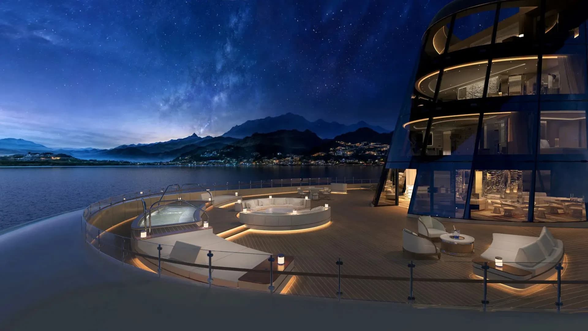 Funnel Suite about Four Season 1 Ultra Luxury Yacht-cruise